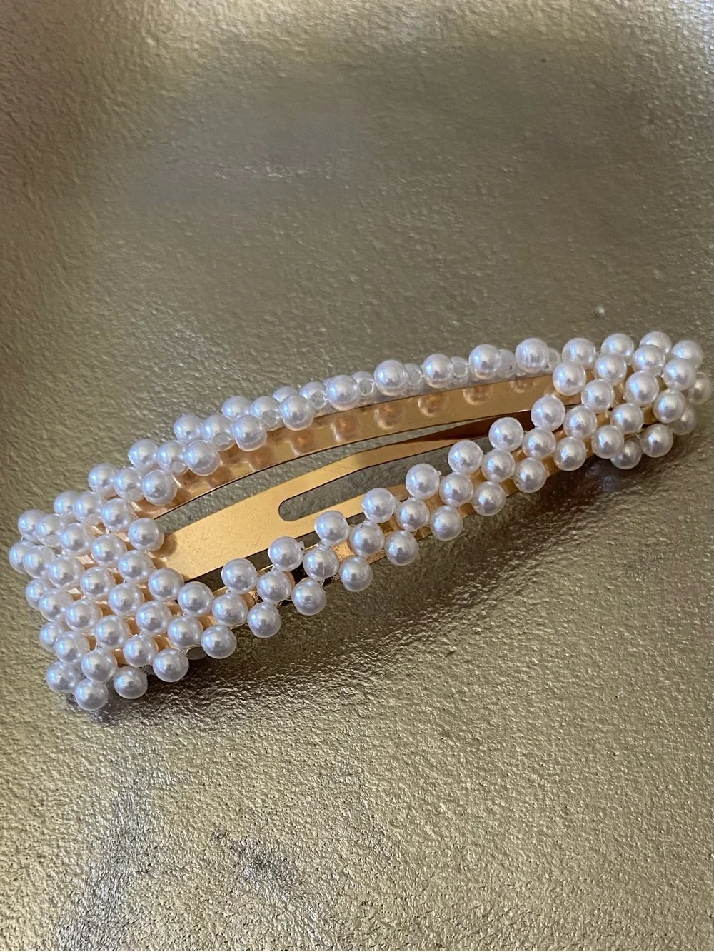 Pearl Beaded Gold-Tone Hair Clip - Women Accessories